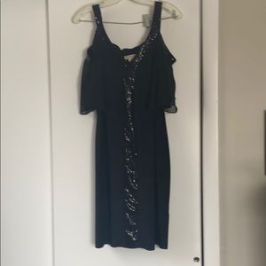 Cold shoulder dress; very comfortable and pretty